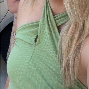 Ribbed Green Tank Top